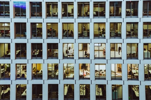 The exterior of an office block in central London